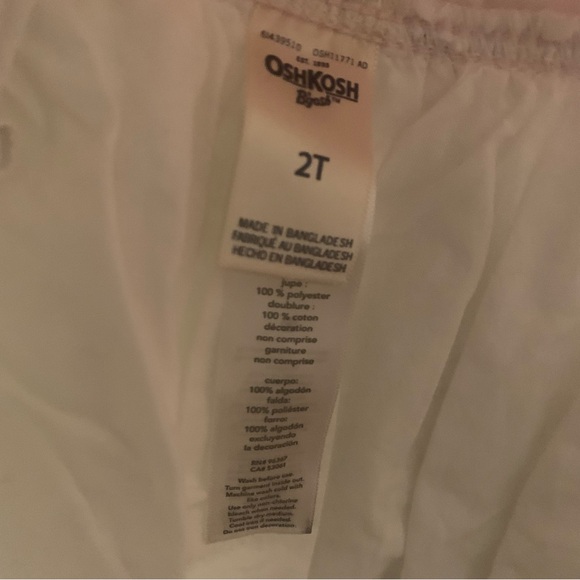 Oshkosh Bgosh Pink Bunny Dress Overalls Toddler Girl 2T - Picture 10 of 11